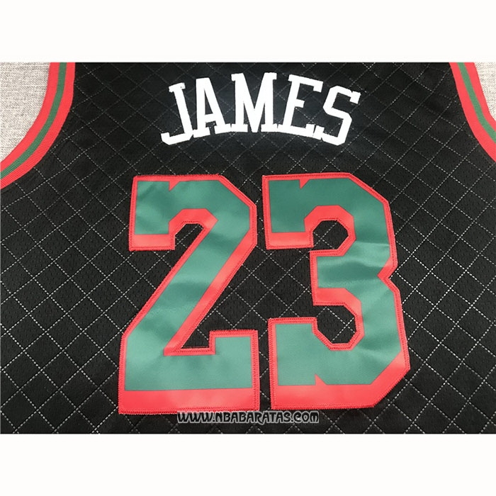 Camiseta Los Angeles Lakers Lebron James #23 Mitchell & Ness 2018-19 Negro
